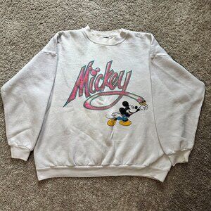 Vintage 90s Mickey Mouse sweatshirt - White Disney sweatshirt